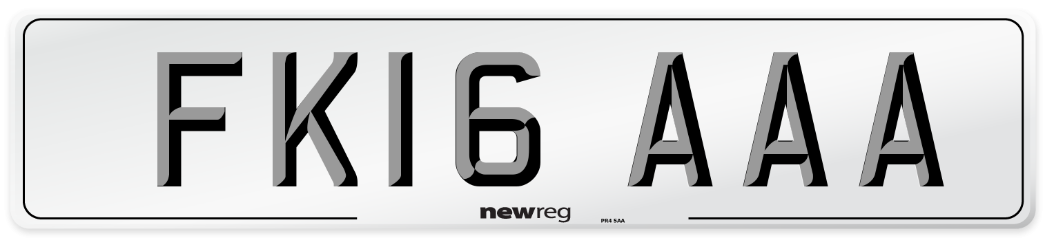 FK16 AAA Number Plate from New Reg